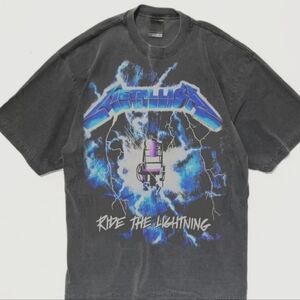 METALLICA Ride The Lightning ON SHAKA HEAVYWEIGHT GARMET DYED T SHIRT